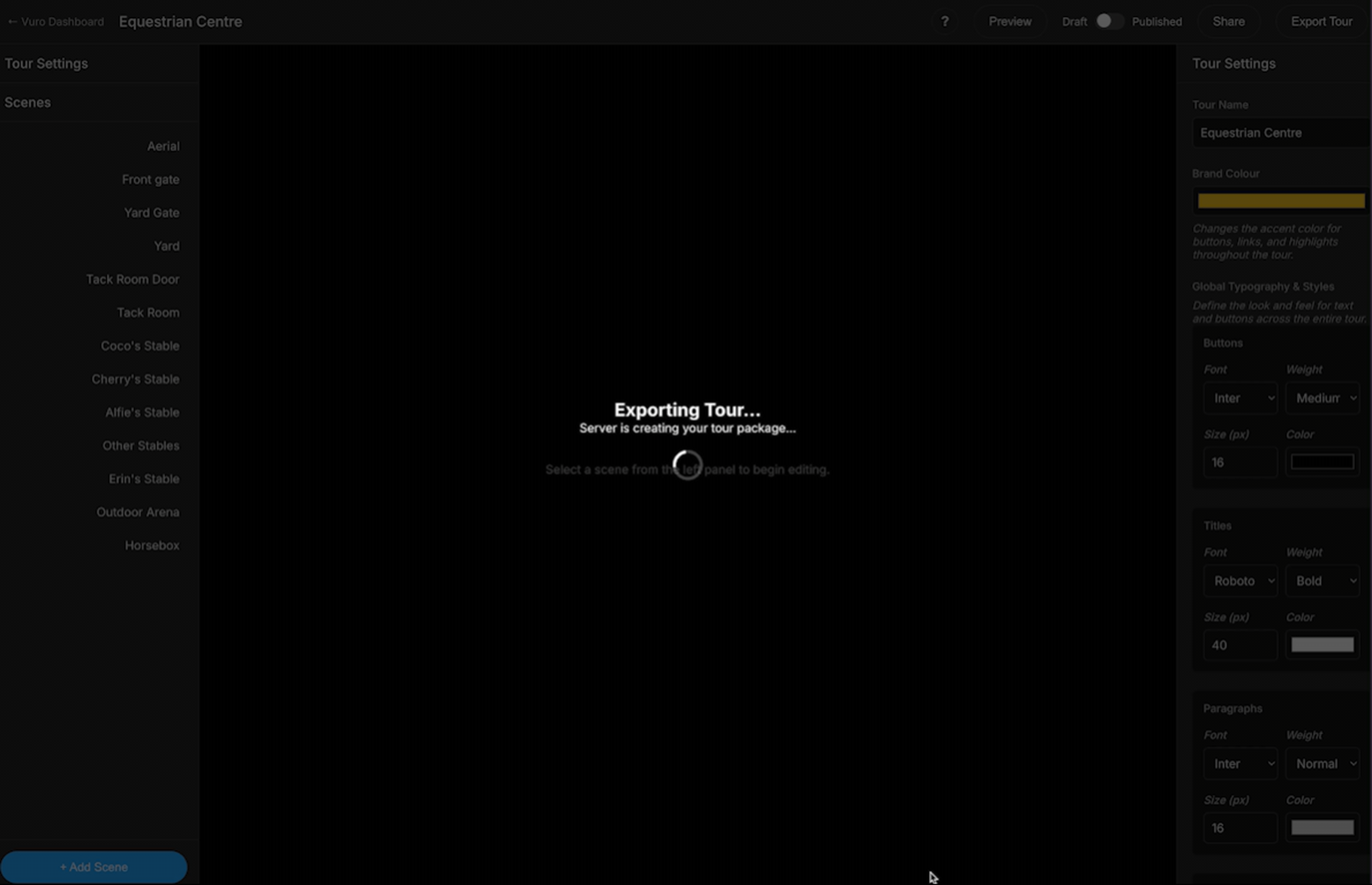 Illustration showing a tour being exported to a ZIP file.